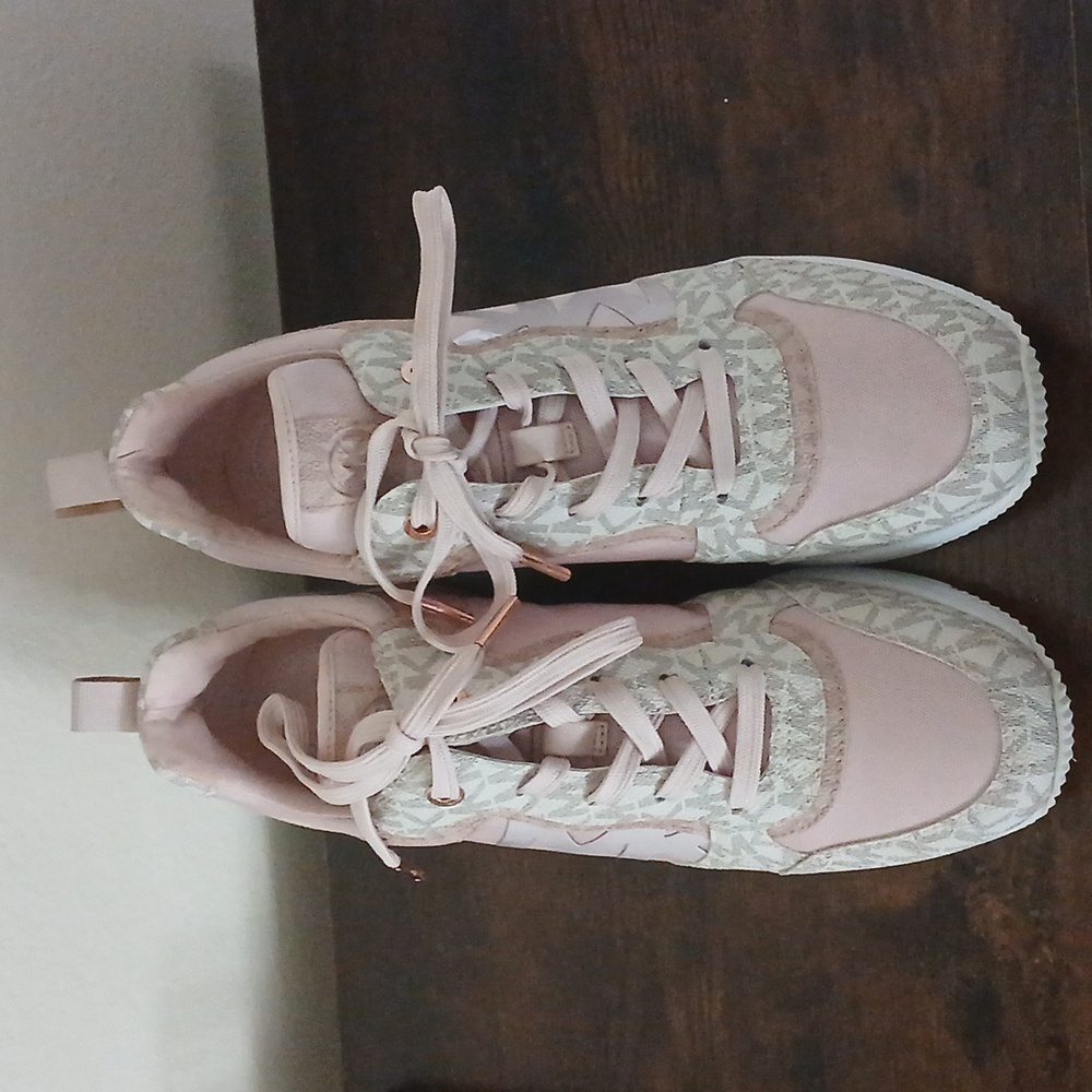Michael Kors Sneakers, Pink, Rose Gold and White. Size 9M.